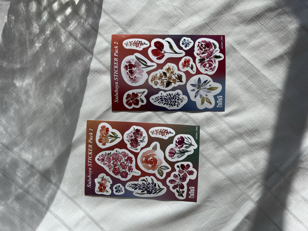 Watercolor Floral Sticker Pack 2 - 10’lu Sticker Seti