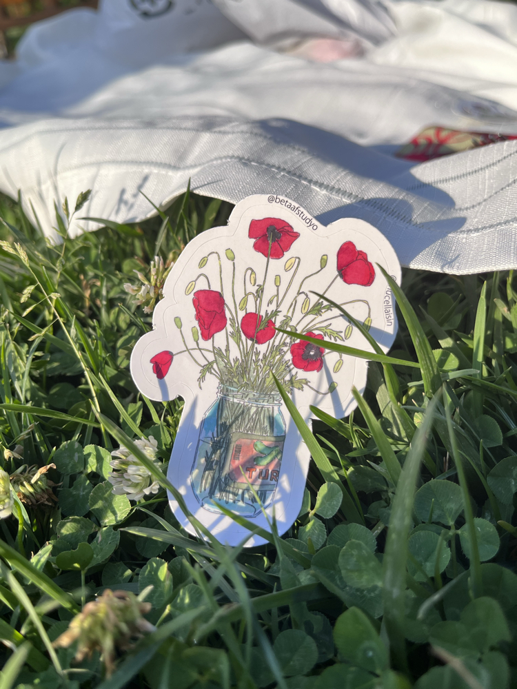 Büyük Boy Tekli Sticker - Gelincikler
