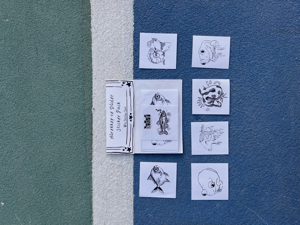 Sticker 7'li Set – Mürekkep ve Düşler