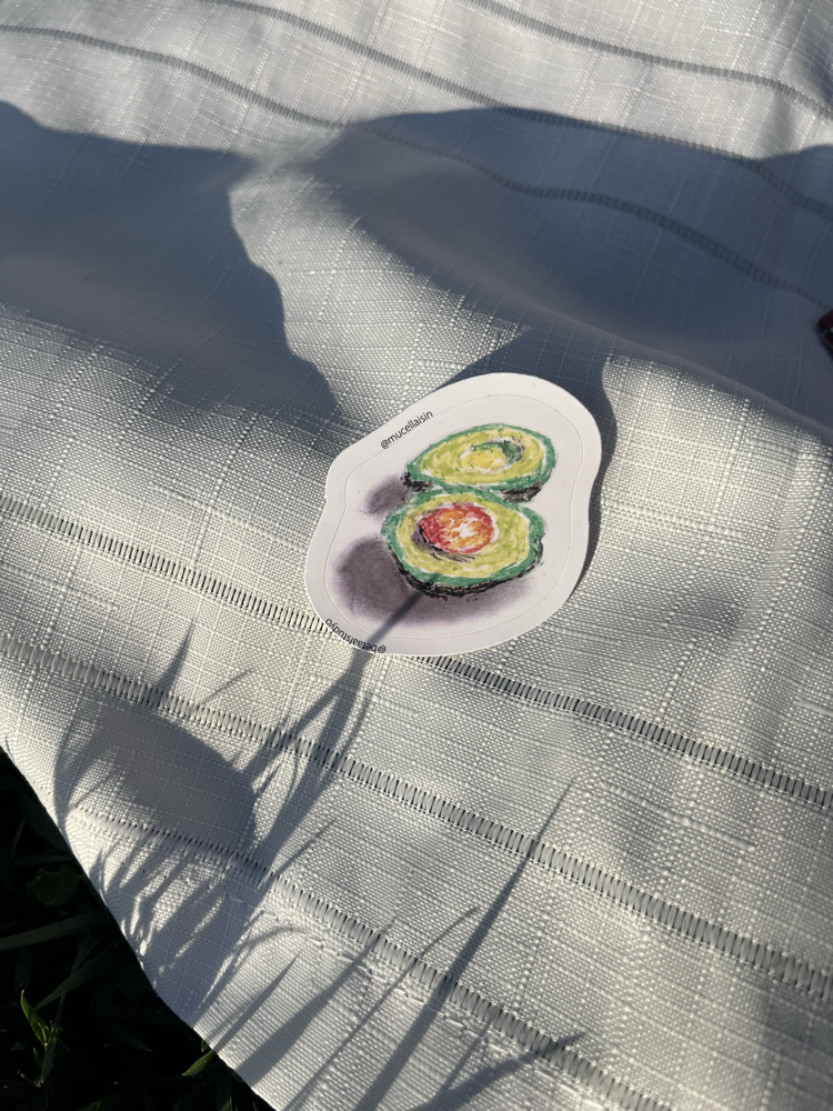 Küçük Boy Tekli Sticker - Pastel Avakado