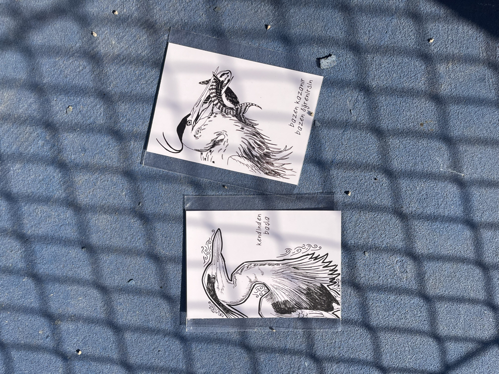 2'li Kartpostal Seti "Balıkçıl" – "Mürekkep" Serisi