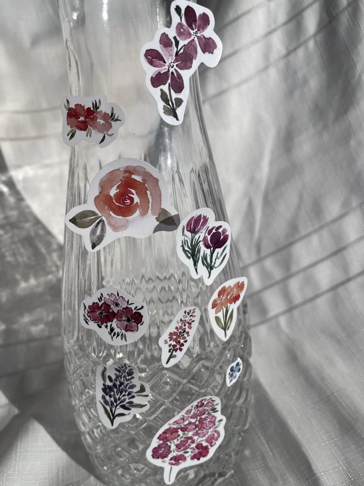 Watercolor Floral Sticker Pack 1 - 10’lu Sticker Seti