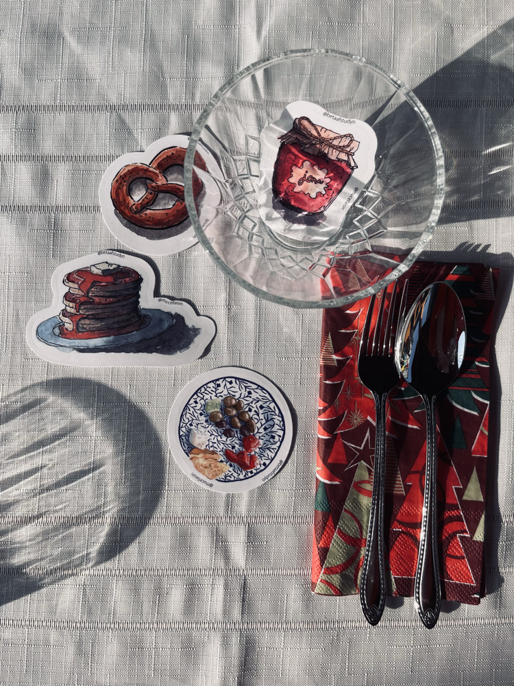 Watercolor Random Sticker Pack - 4’lü Karışık Sticker Seti