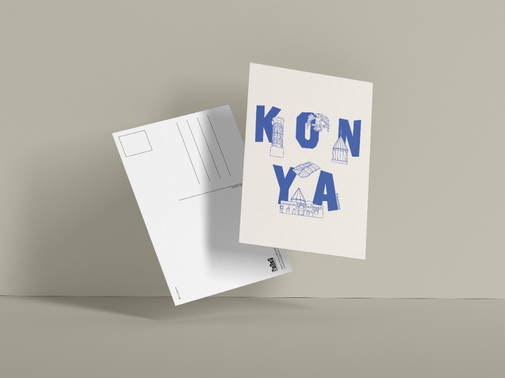 Konya Kartpostal -  "Konya" Serisi - Konya Yazılı Kartpostal