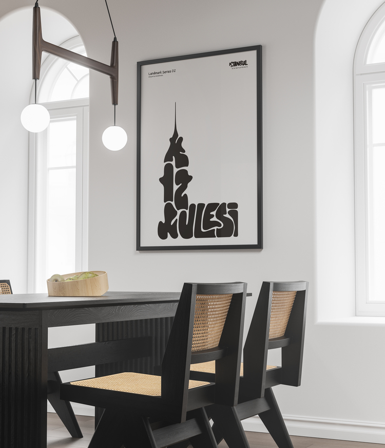 Kız Kulesi Poster – İstanbul Duvar Dekoru, Mimari İllüstrasyon, Şehir Posteri