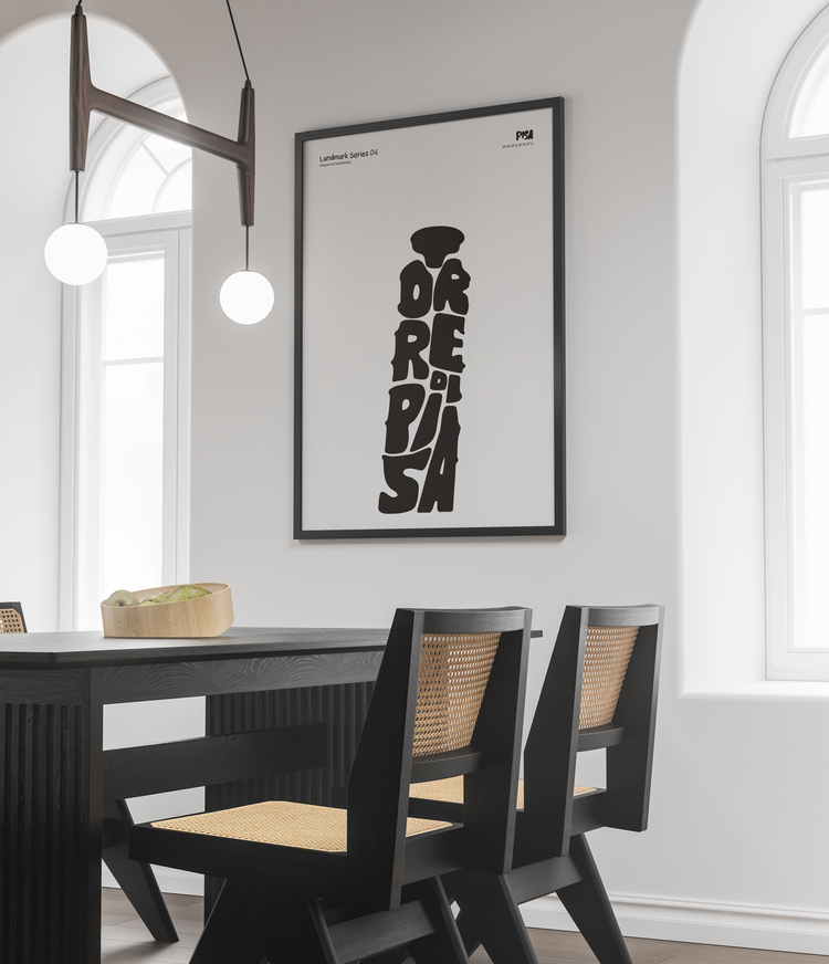 Pisa Kulesi Poster – Pisa, İtalya Duvar Dekoru, Mimari İllüstrasyon, Şehir Posteri