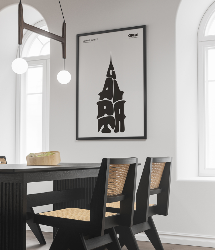 Galata Kulesi Poster – İstanbul Duvar Dekoru, Mimari İllüstrasyon, Şehir Posteri