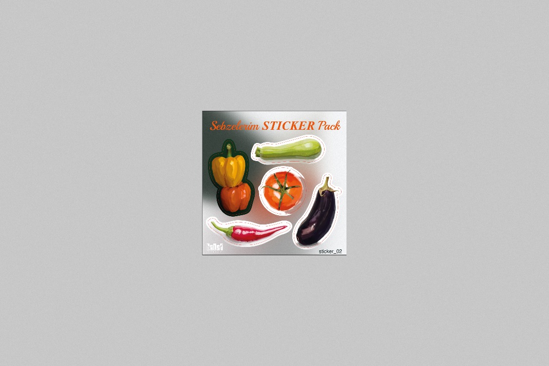 Sebzeler Sticker Pack | Dekoratif Sebze Sticker Seti (10x10 cm)