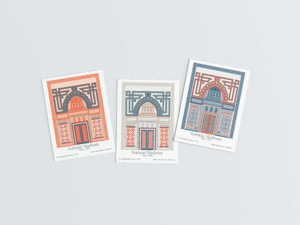 Karatay Medrese Taçkapı Kartpostal -  "Motif" Serisi - Konya Temalı Mimari Kartpostal