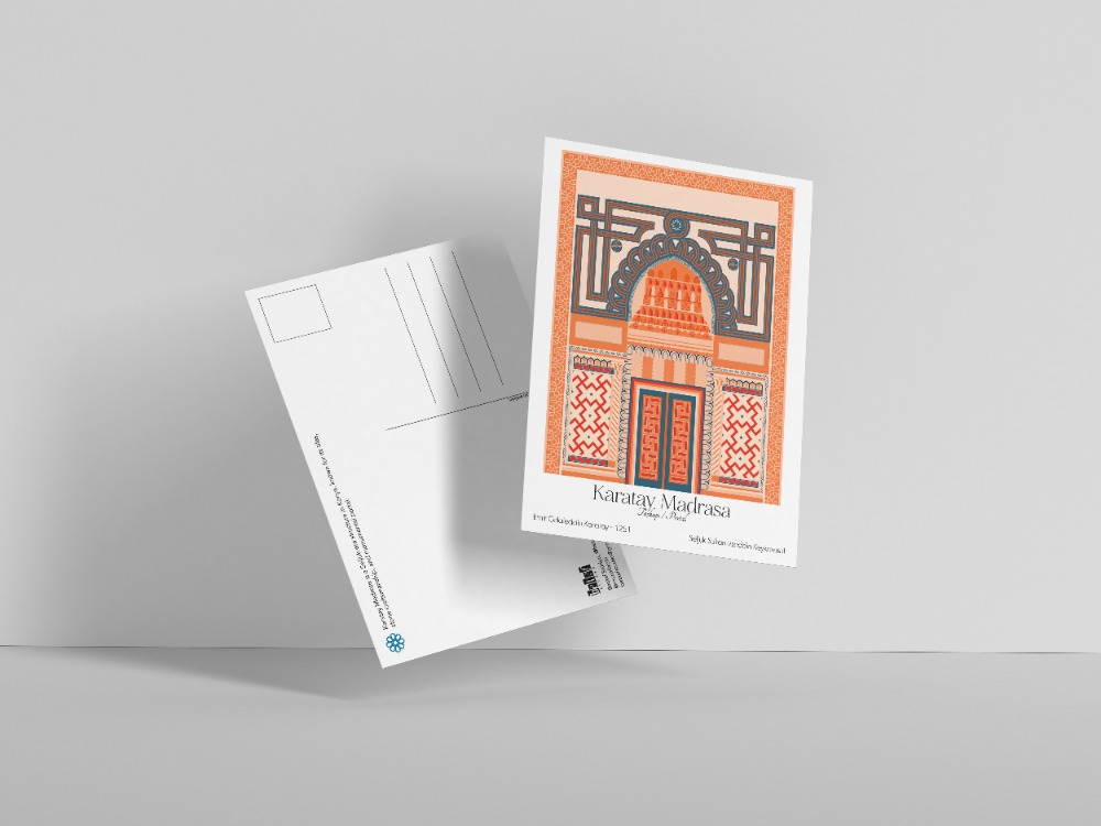 Karatay Medrese Taçkapı Kartpostal -  "Motif" Serisi - Konya Temalı Mimari Kartpostal