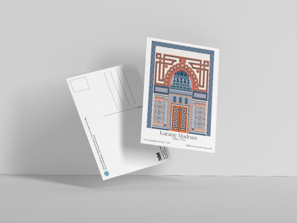Karatay Medrese Taçkapı Kartpostal -  "Motif" Serisi - Konya Temalı Mimari Kartpostal