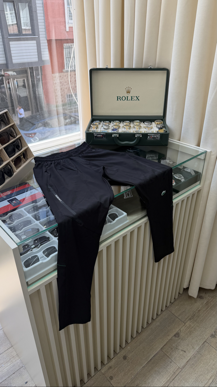 Lacoste Paraşüt Siyah Eşofman Altı