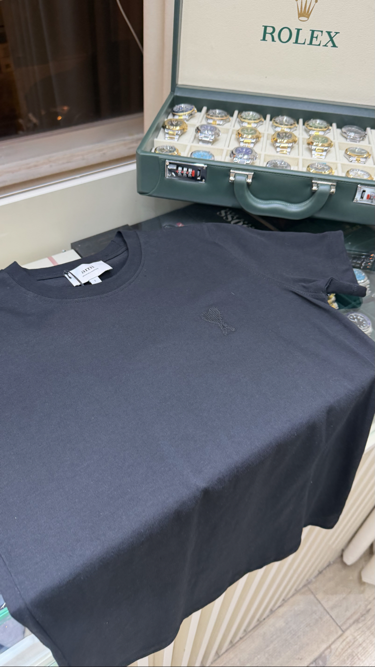 Ami Nakış Logo Siyah T-Shirt