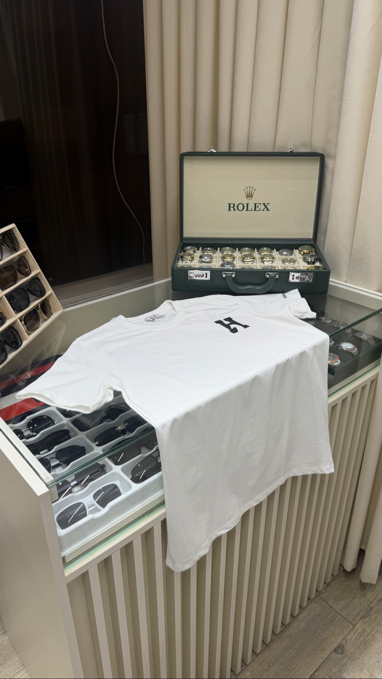 Hermes Orjinal Baskılı Beyaz T-Shirt