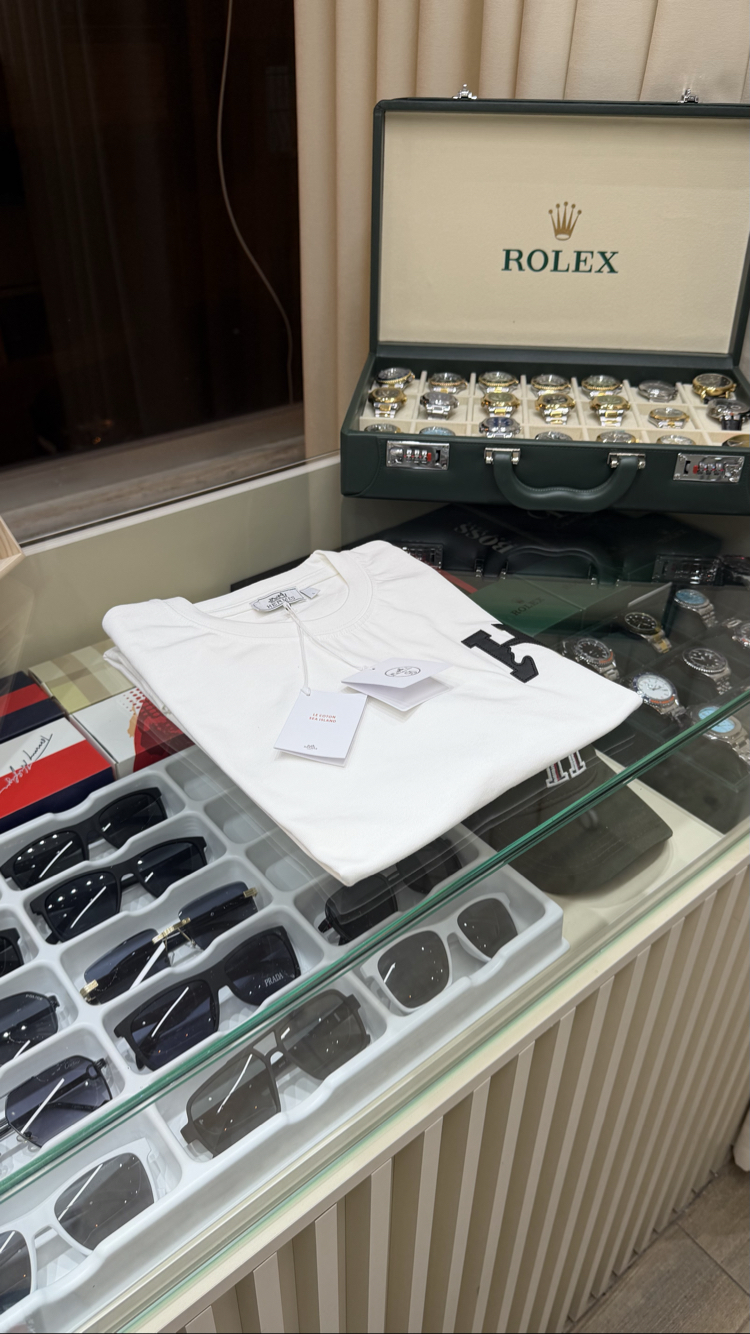 Hermes Orjinal Baskılı Beyaz T-Shirt