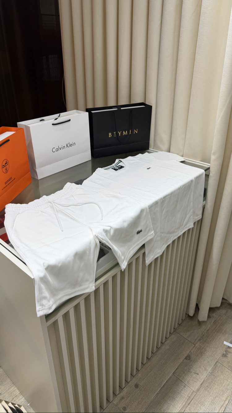 Lacoste Premium Beyaz Şort Takım