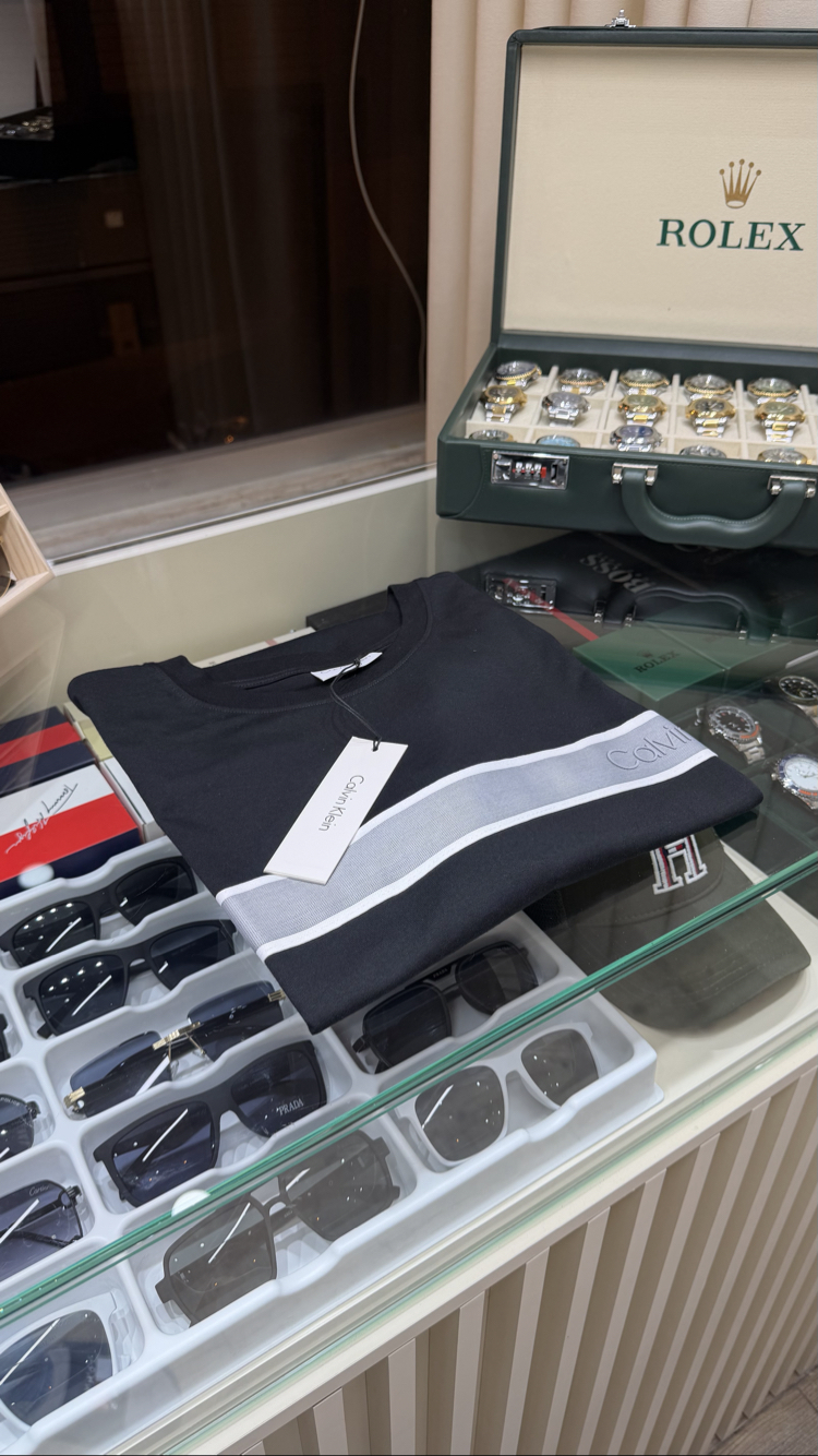 Calvin Klein Göğüs Baskılı Siyah T-Shirt