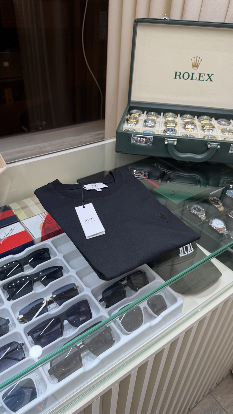 Ami Nakış Logo Siyah T-Shirt