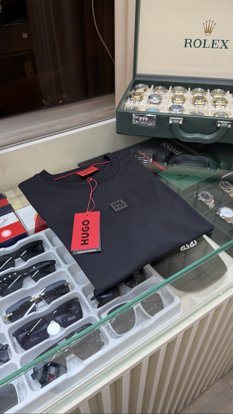 Hugo Göğüs Logo Siyah T-Shirt