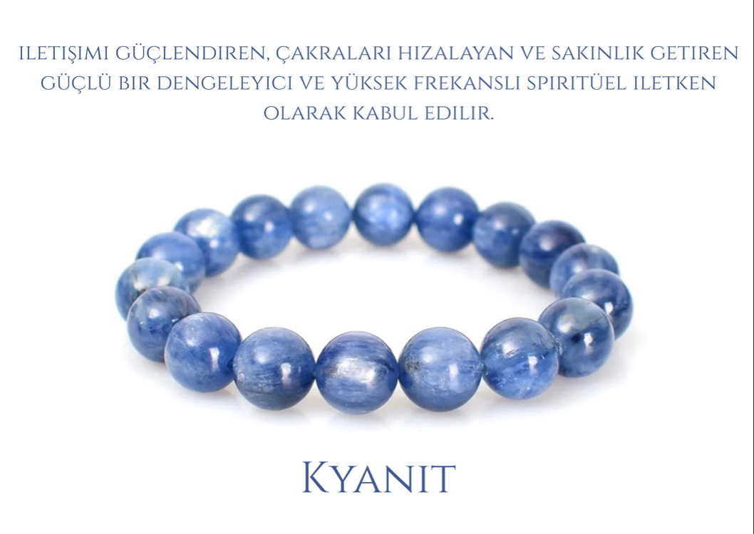 No. 919 / The Azure Alignment - Kyanit Doğal Taş Küre Bileklik
