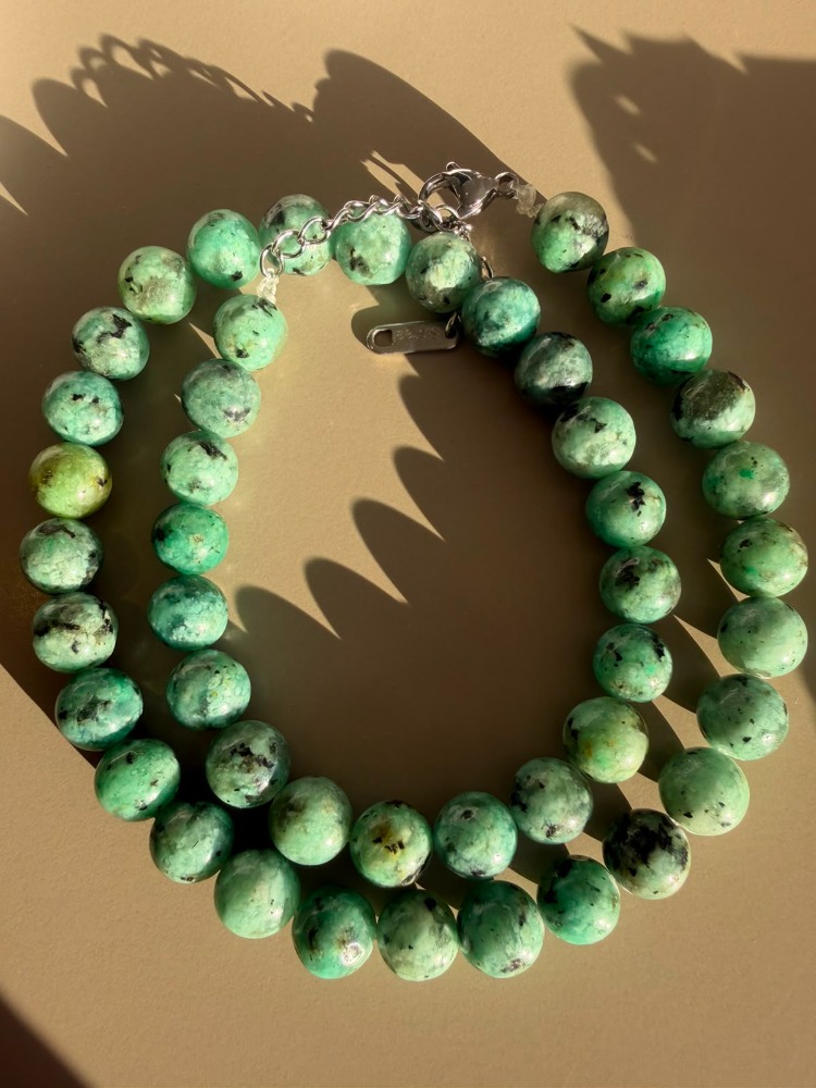No. 113 / The Refreshing Breeze - Doğal Kivi Jasper Kolye