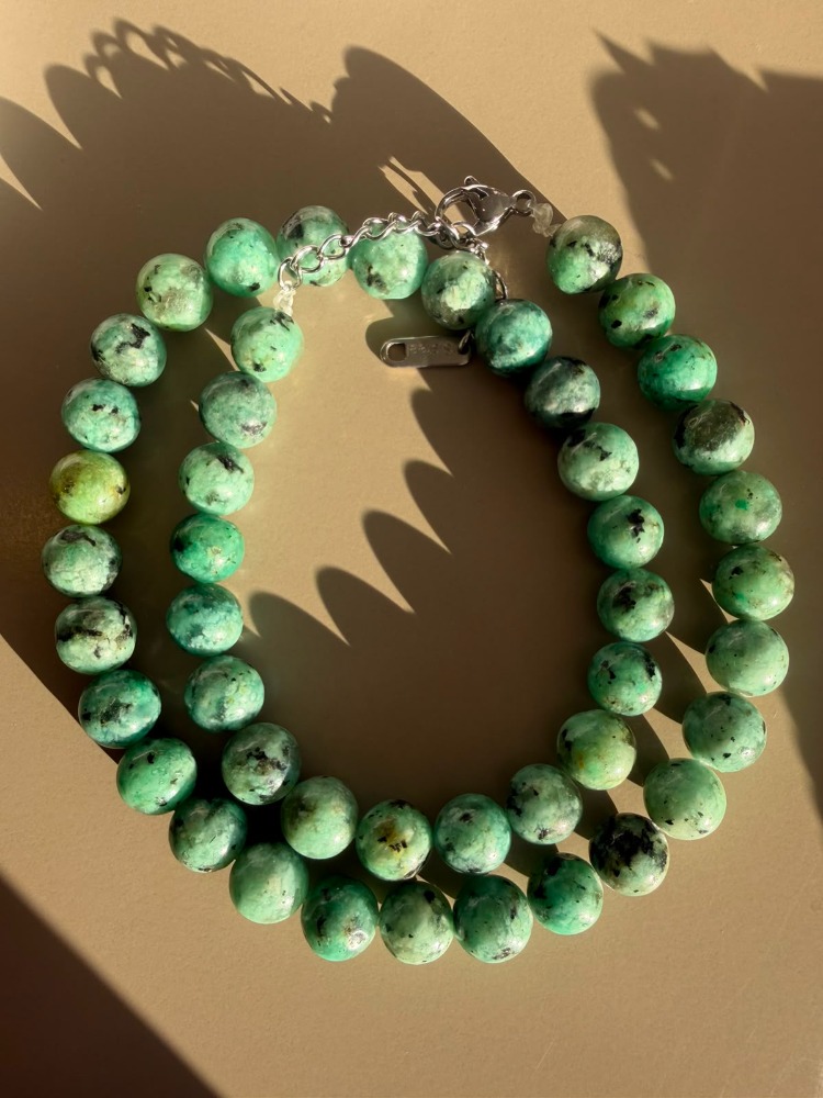 No. 113 / The Refreshing Breeze - Doğal Kivi Jasper Kolye