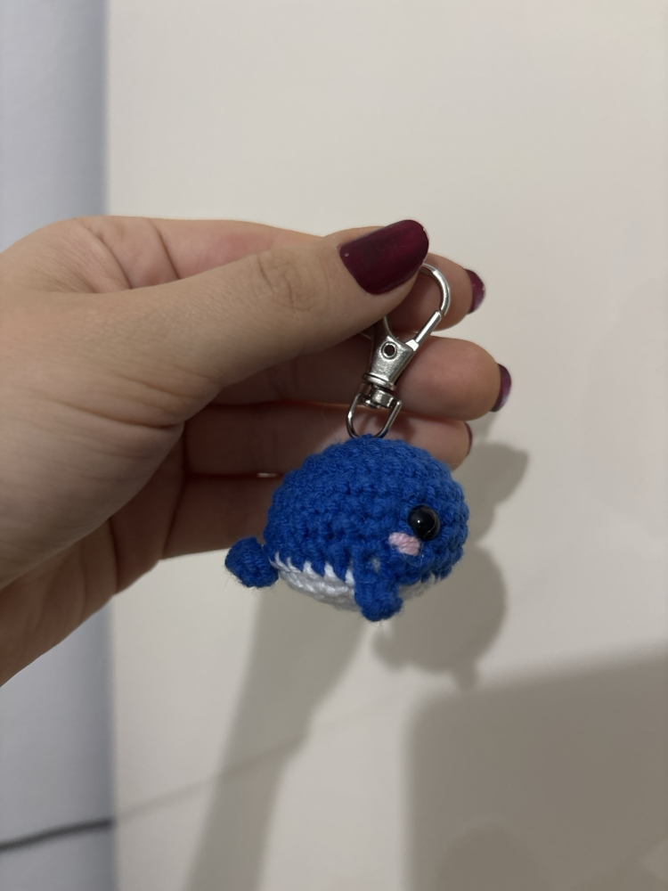 Lacivert Amigurumi Balık Çanta Charmı & Anahtarlık