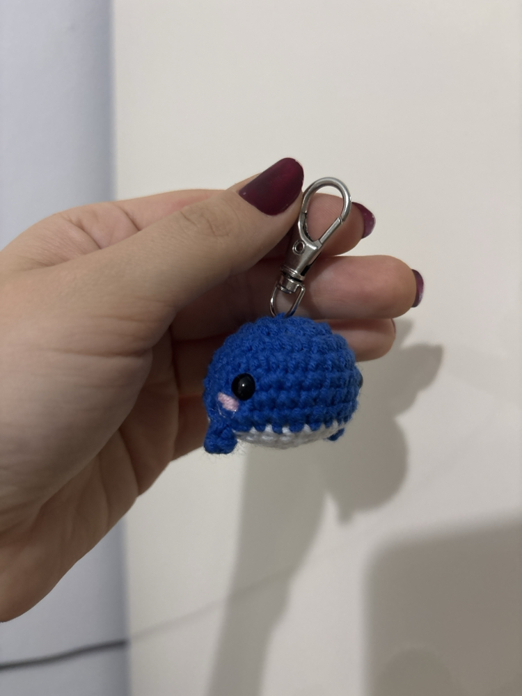 Lacivert Amigurumi Balık Çanta Charmı & Anahtarlık