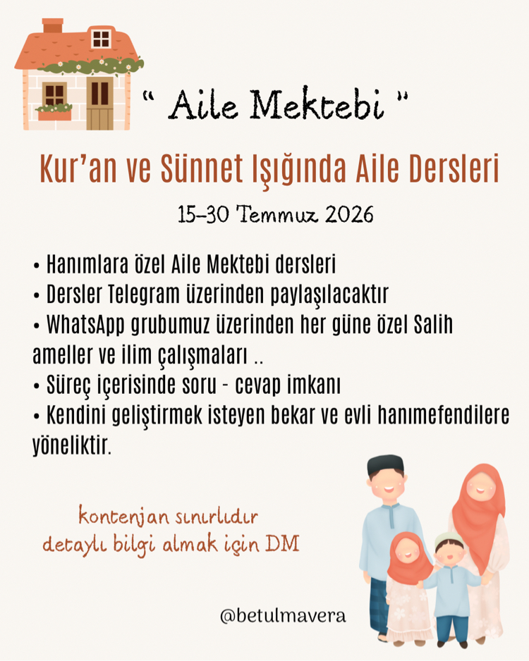 “ Aile Mektebi ” Online Atölye