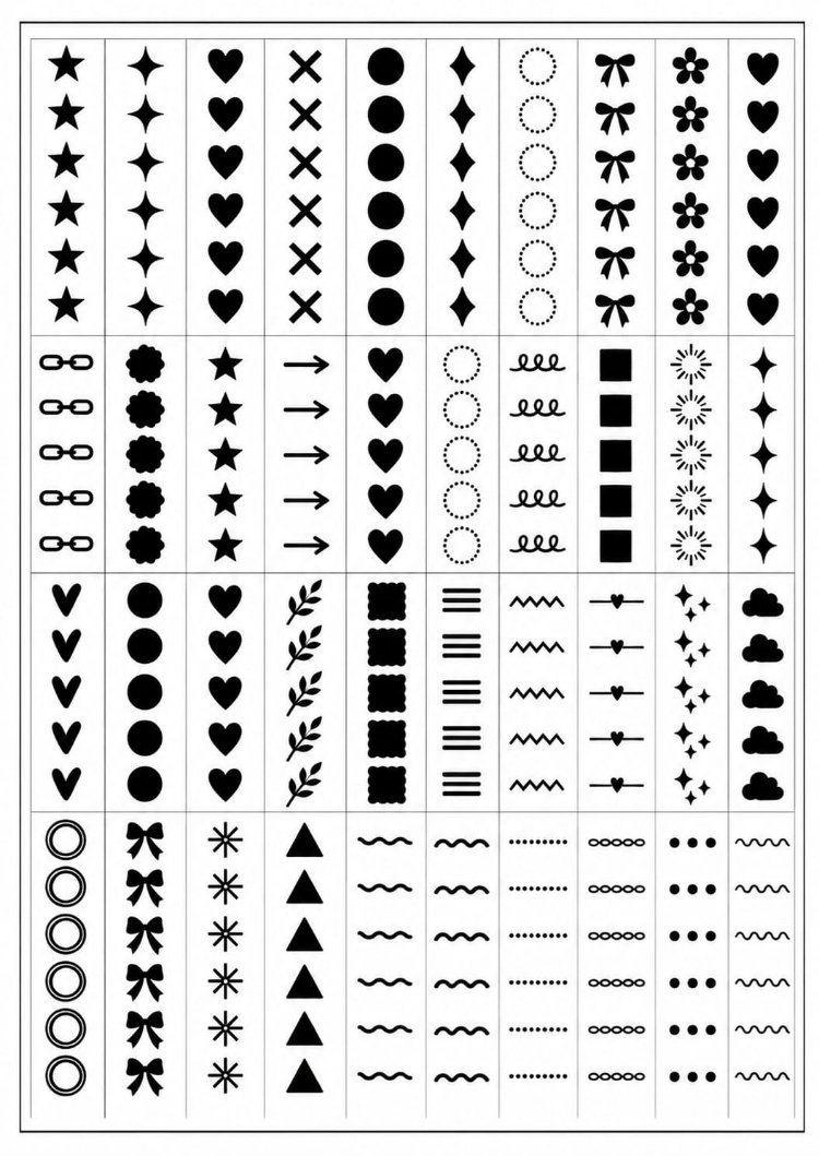 Tamamlayıcı işaretler a5 pet şeffaf sticker