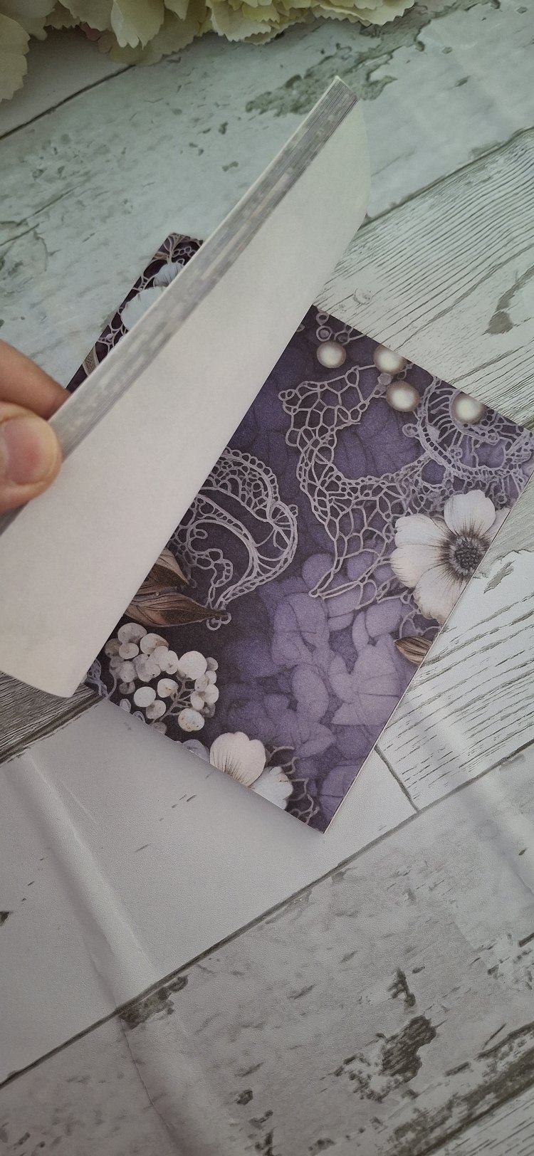 Mor tema scrapbook kağıt