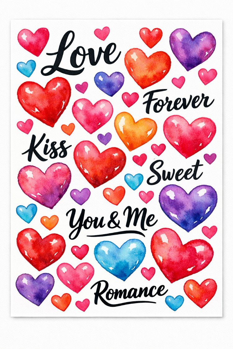 Romantik seri Sticker Set