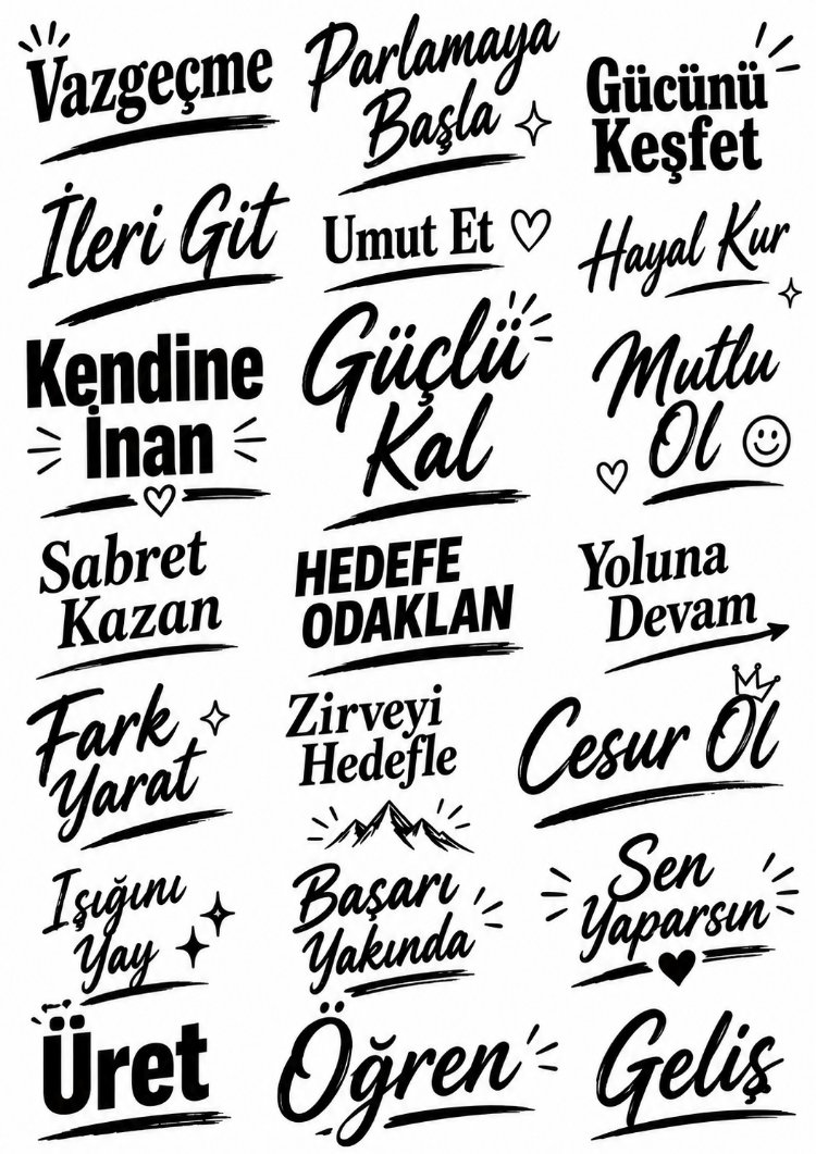 Motivasyon cümleleri Pet sticker şeffat a5