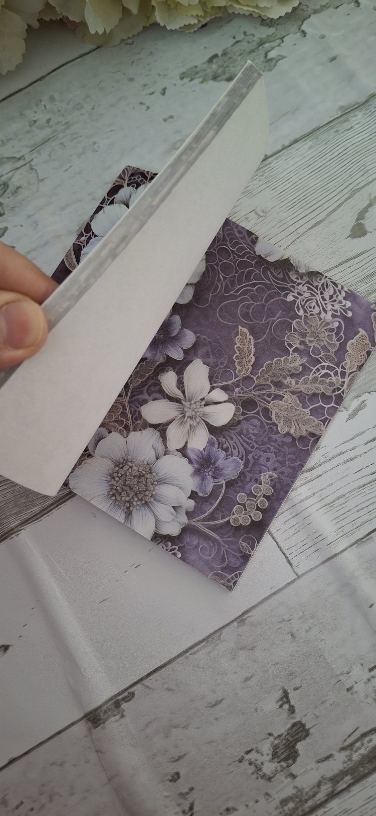 Mor tema scrapbook kağıt