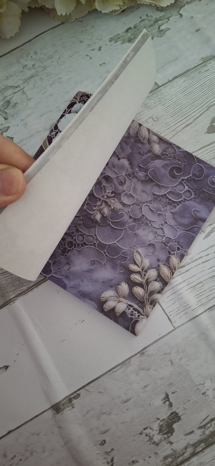 Mor tema scrapbook kağıt