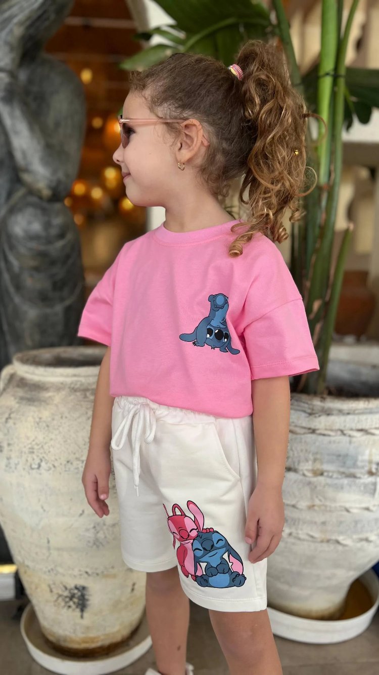 Stitch Şortlu Takım