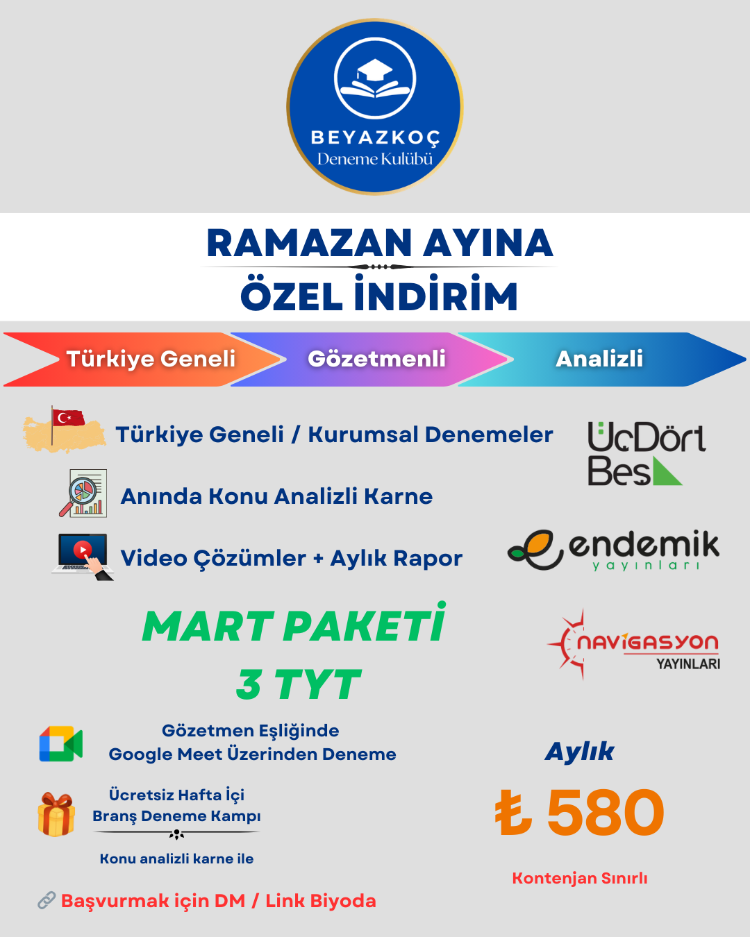 Mart Ayı Deneme Paketi (TYT)