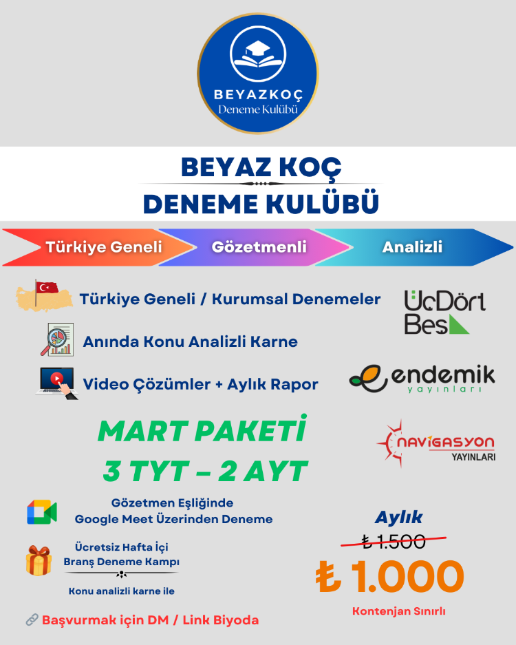 Mart Ayı Deneme Paketi (TYT+AYT)