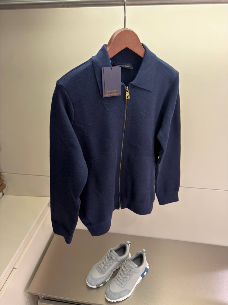 Louis Vuitton Blason Embossed Wool Zip ( Navy ) 