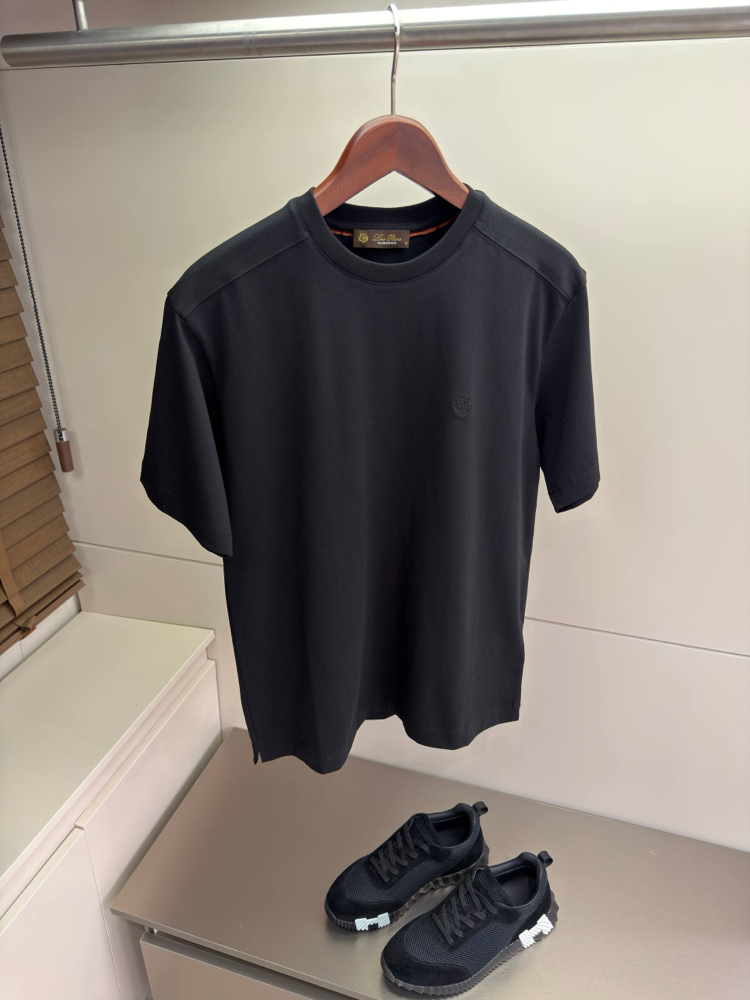 Loro Piana Logo Embroidered Cotton Tshirt