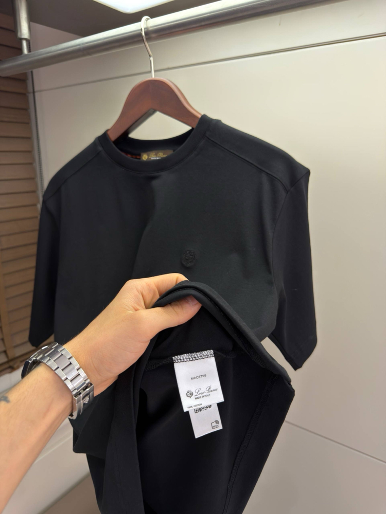 Loro Piana Logo Embroidered Cotton Tshirt
