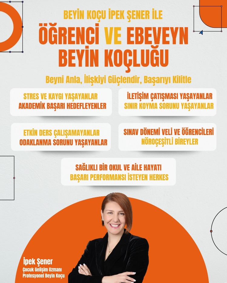 ÖĞRENCİ ve EBEVEYN KOÇLUĞU - BEYİN KOÇU İPEK ŞENER İLE 4+1 SEANS 1 AYLIK PAKET