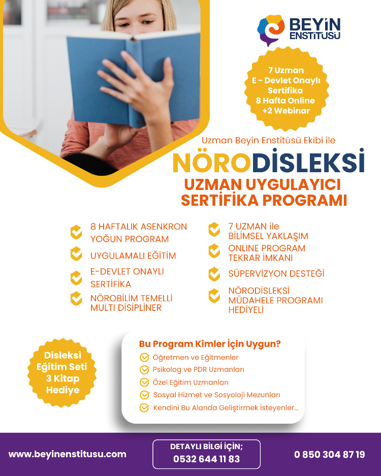 NÖRODİSLEKSİ UZMAN UYGULAYICI SERTİFİKA PROGRAMI - NİSAN 2026