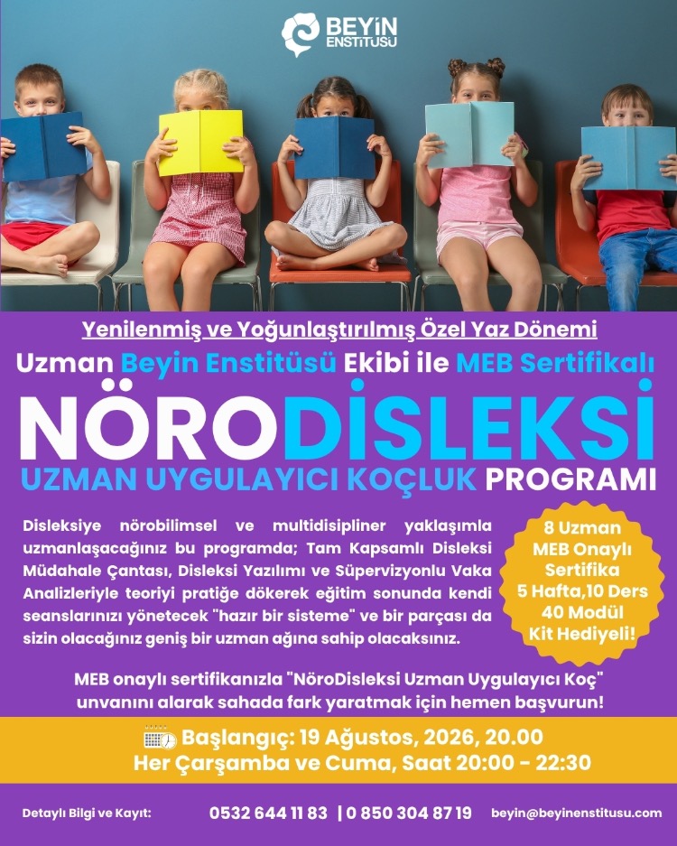 NÖRODİSLEKSİ UZMAN UYGULAYICI KOÇLUK MEB SERTİFİKA PROGRAMI - AĞUSTOS 2026
