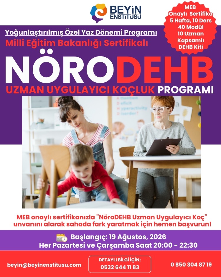 NöroDEHB Uzman Uygulayıcı Koçluk MEB Sertifika Programı - Ağustos 2026