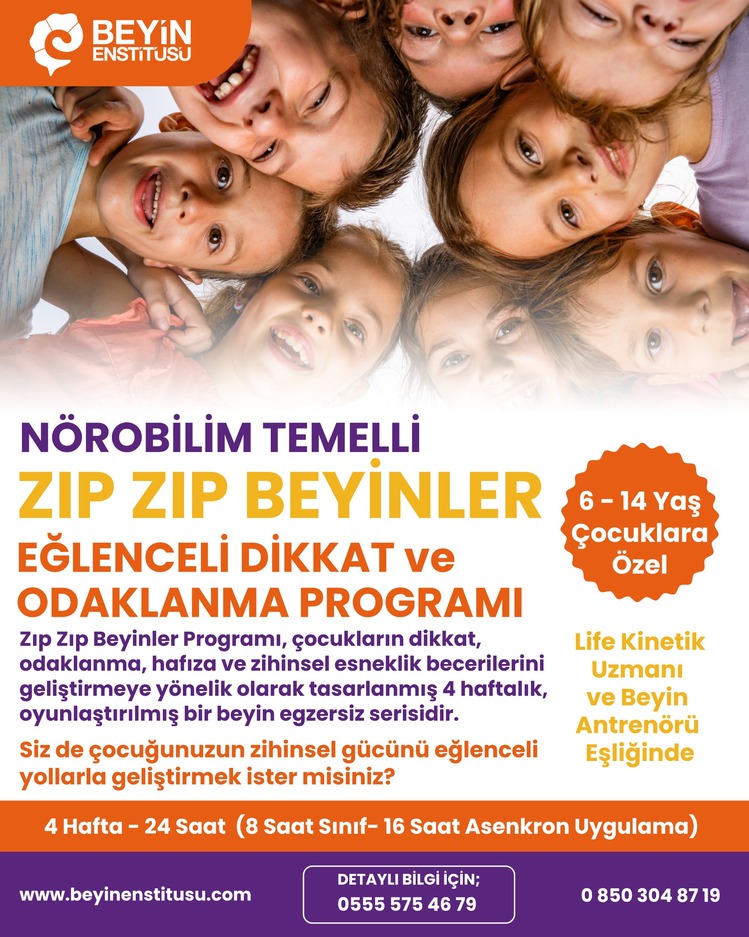 ZIP ZIP BEYİNLER (GRUP) - NÖROBİLİM TEMELLİ DİKKAT VE ODAK PROGRAMI