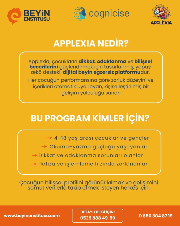 NÖRODİSLEKSİ BİREYSEL MÜDAHELE SEANS PAKETİ + APPLEXIA - 1 AYLIK 4 SEANS PAKETİ