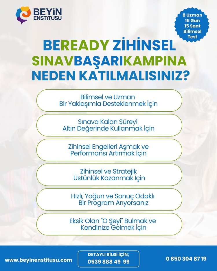 BEREADY ZİHİNSEL SINAV BAŞARI KAMPI