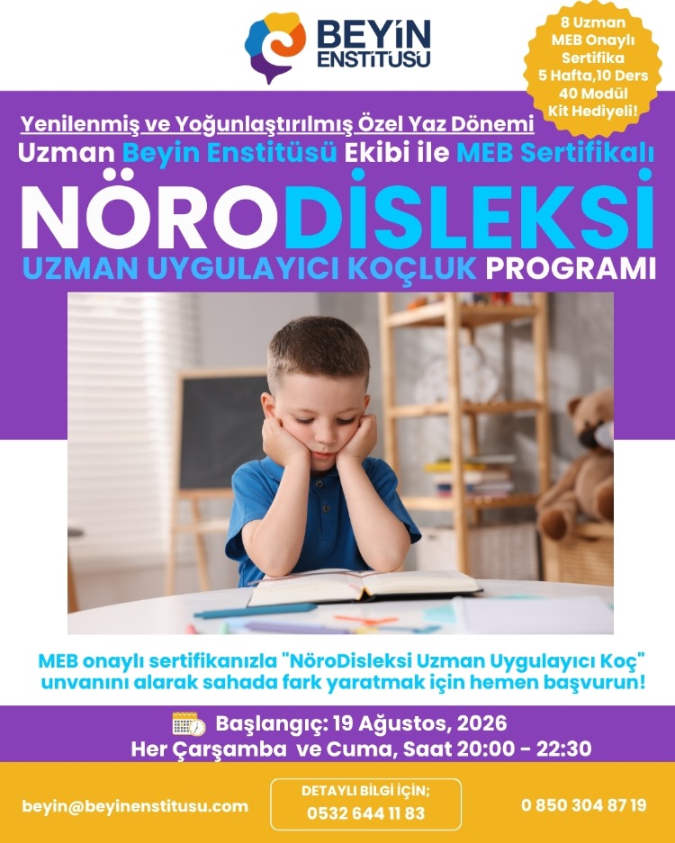 NÖRODİSLEKSİ UZMAN UYGULAYICI KOÇLUK MEB SERTİFİKA PROGRAMI - AĞUSTOS 2026