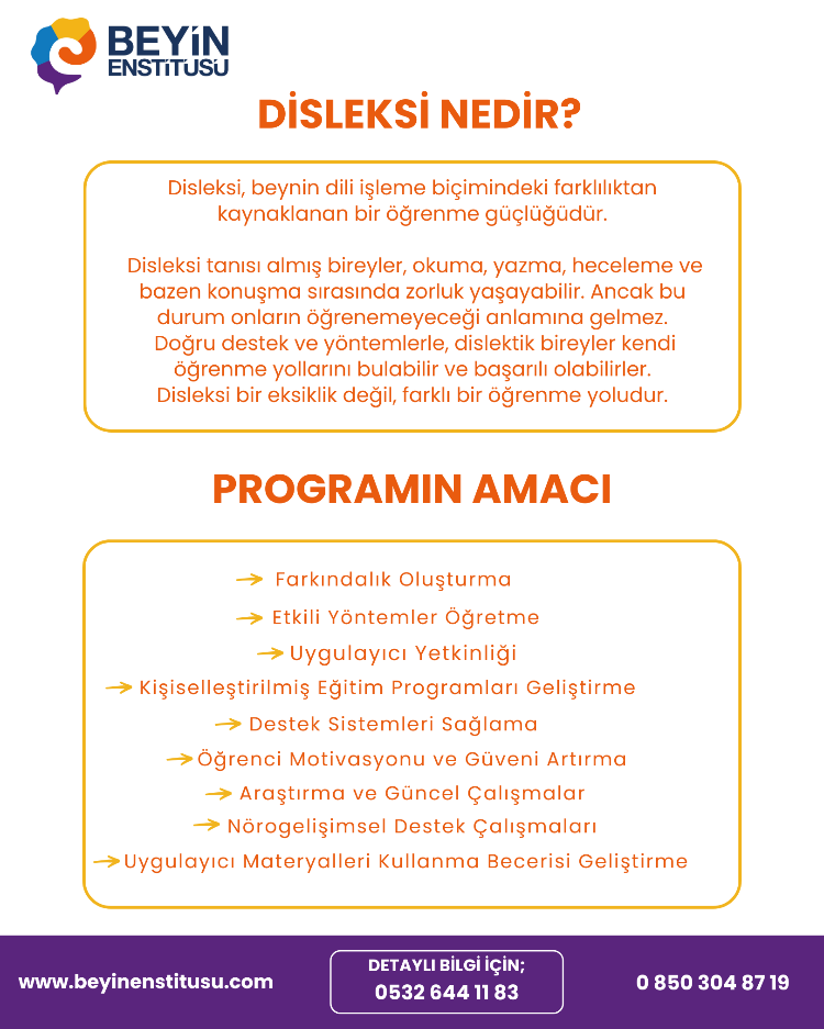 NÖRODİSLEKSİ UZMAN UYGULAYICI SERTİFİKA PROGRAMI - NİSAN 2026